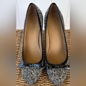 Talbots Aubrey Black & White Tweed‎ Heels Bow Front Size 9.5M